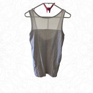 Grey Mesh-Front Sweatshirt Dress